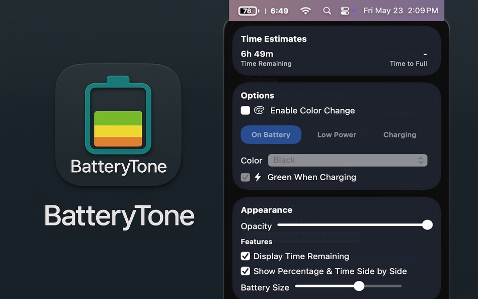 #1. BatteryTone (macOS) 由: John Franks