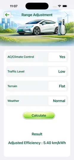 Скриншот Калькулятор электромобиля на iPhone 3