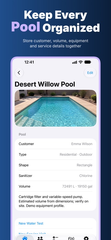 PoolPilot: Pool Service Log screenshot
