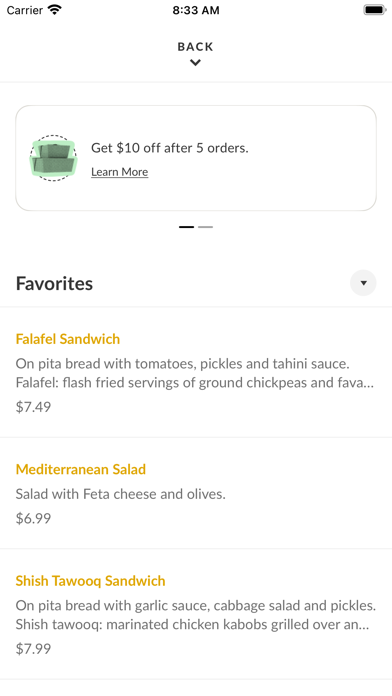 Zeitouni Mediterranean Grill iPhone screenshot 3 - Food & Drink app