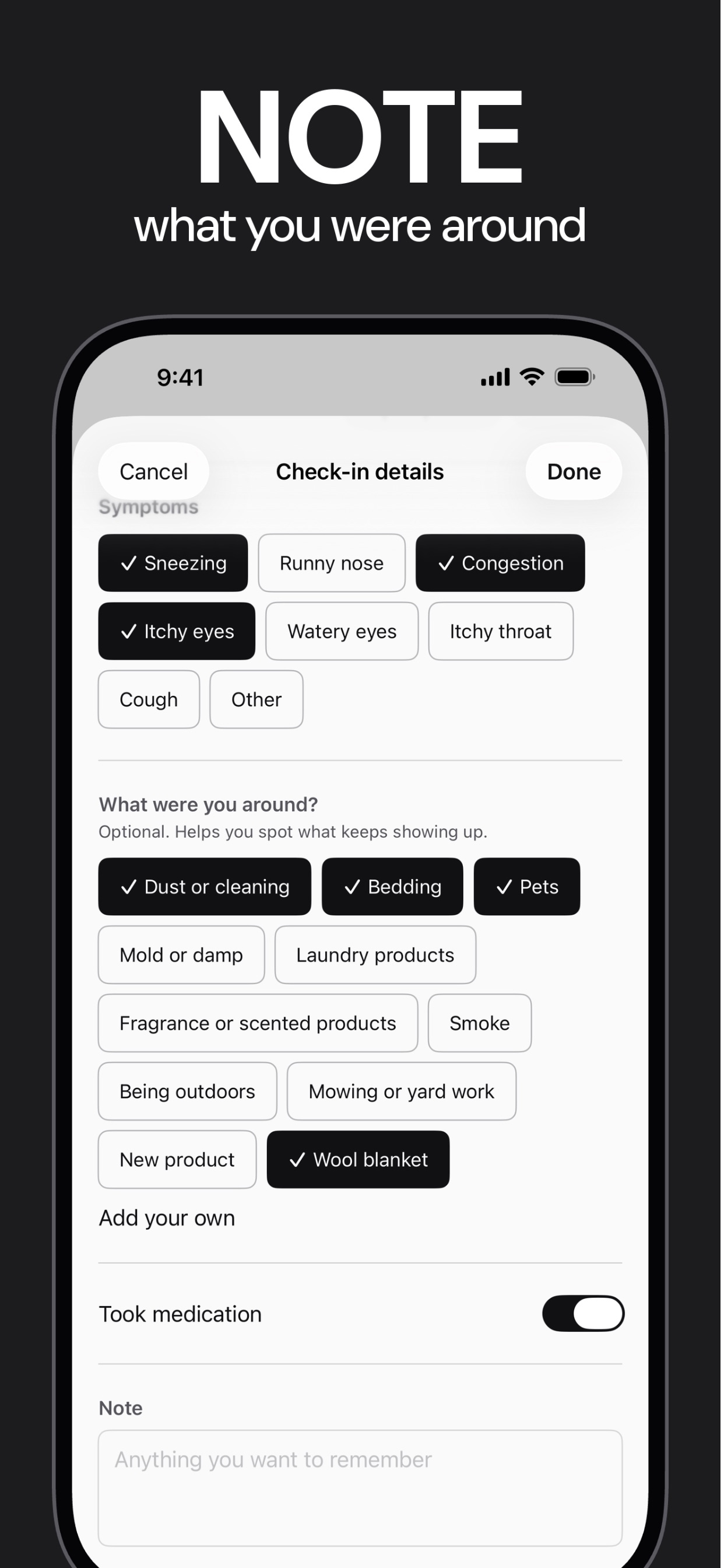 Screenshot 3 of Allergy Tracker: Symptom Log