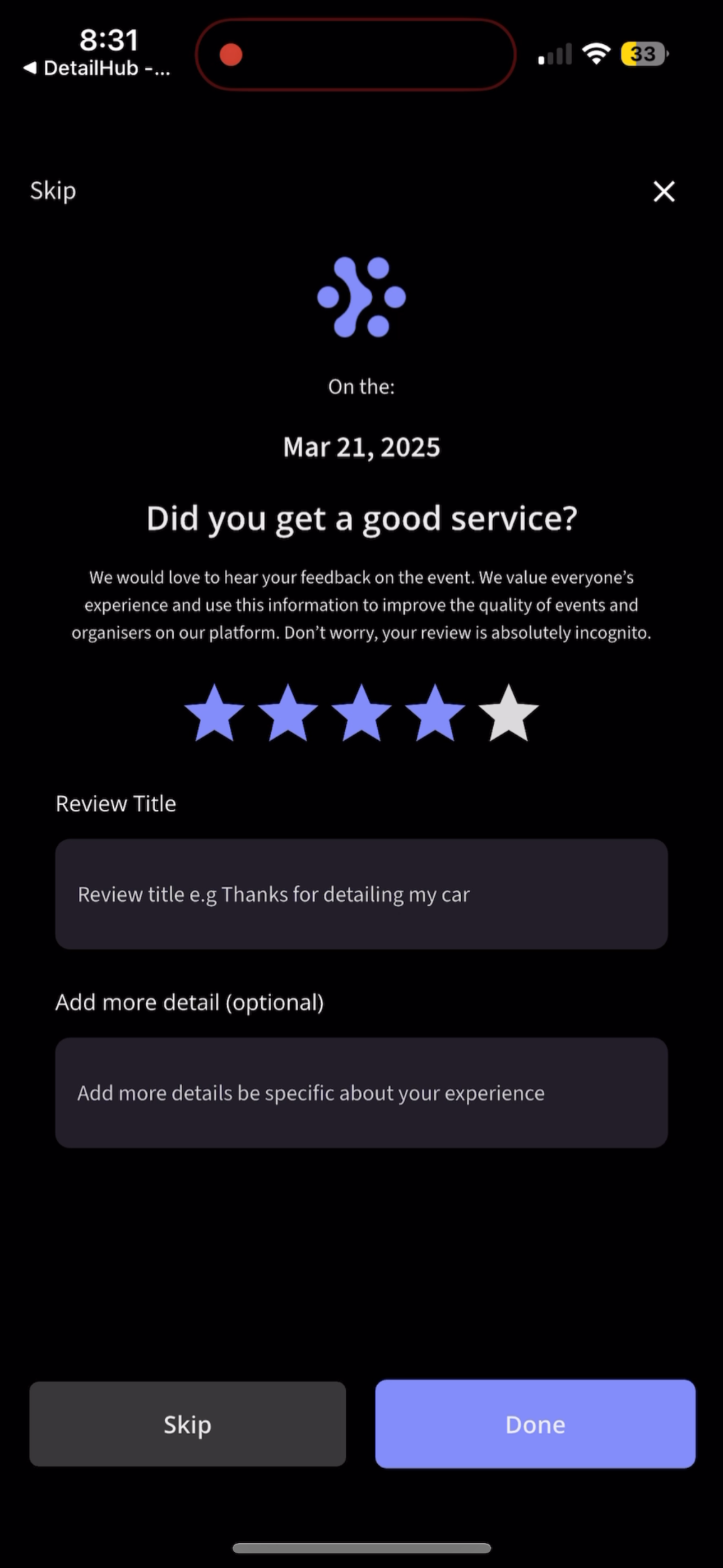 Kiko - The Detailing App
