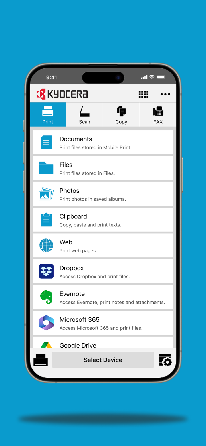KYOCERA Mobile Print screenshot 2