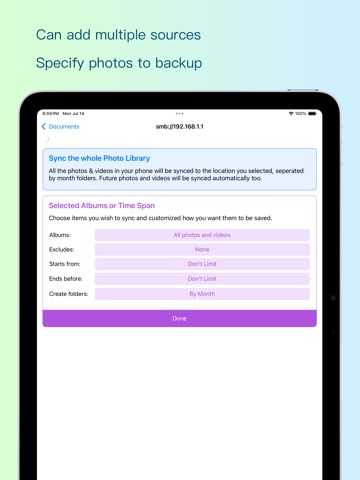 Photo Syncer iPad screenshot