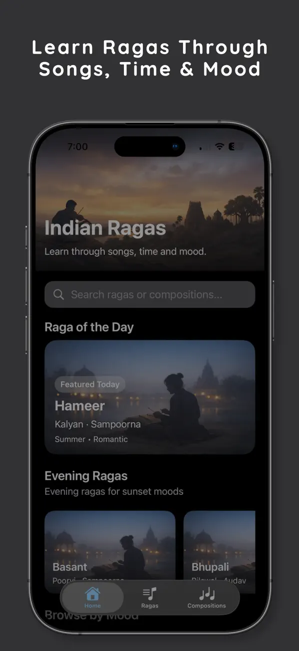 Screenshot #1 pour Indian Classical Ragas: Songs