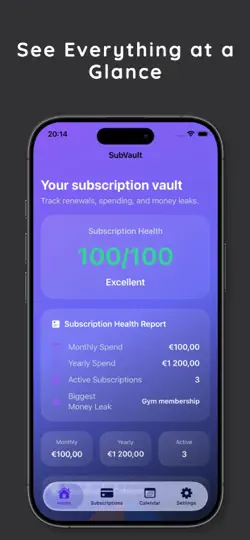 Screenshot von SubVault: Subscription Vault auf dem iPhone 2