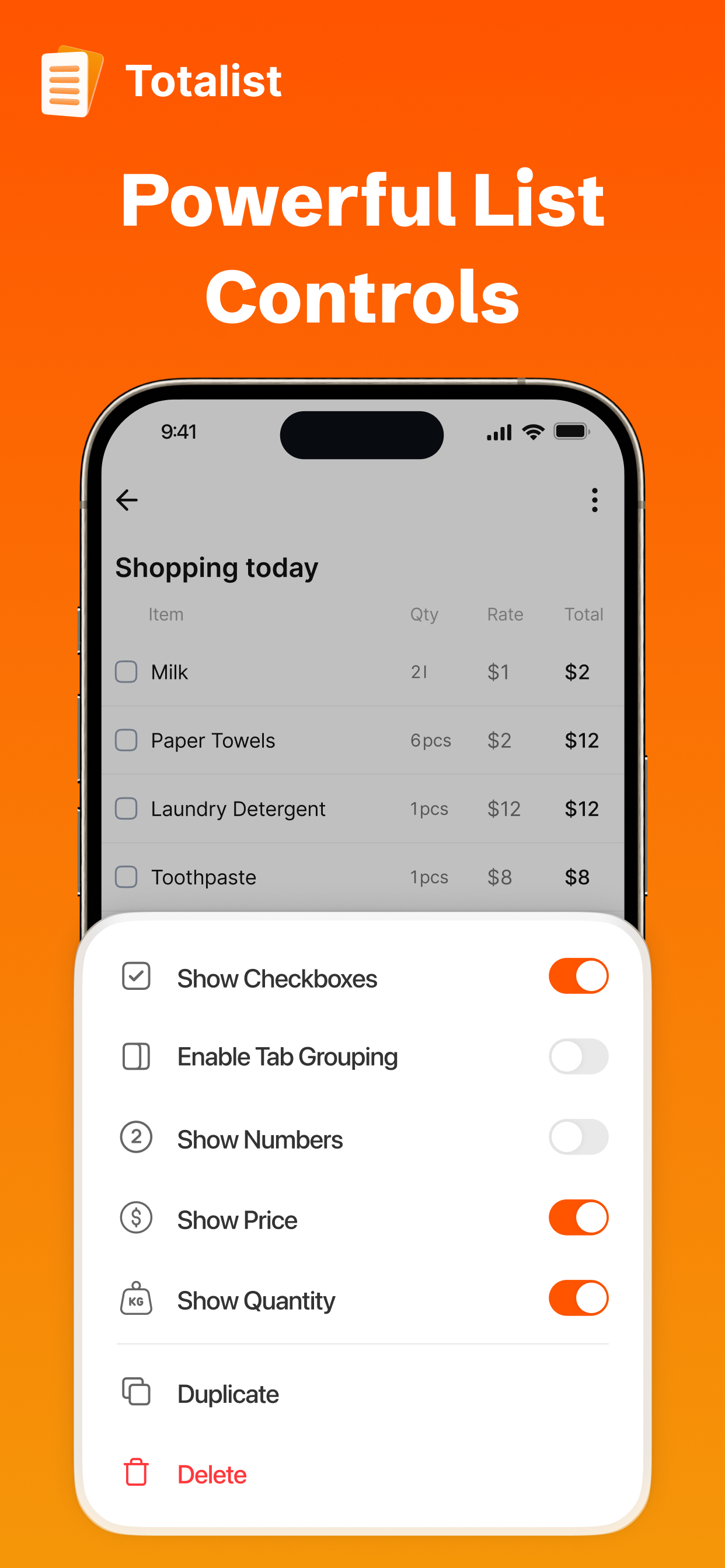 Totalist: Smart Shopping list
