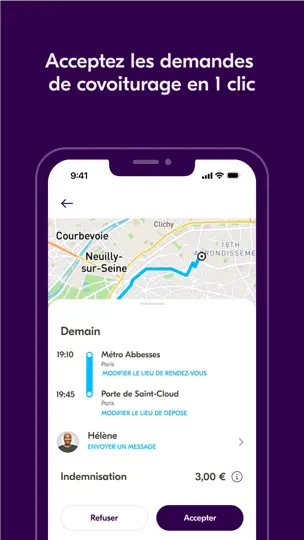 Capture d'écran de BlaBlaCar Daily (Covoiturage) sur iPhone 6