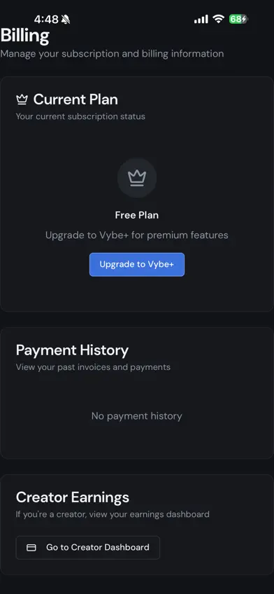 Vybe Social Network screenshot 1