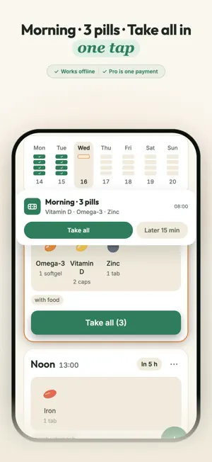 Tray: Pill & Vitamin Reminder screenshot 1