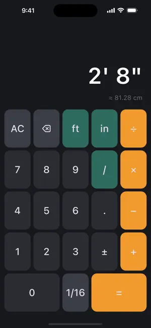 Tape Calc: Feet Inch Fraction screenshot 2