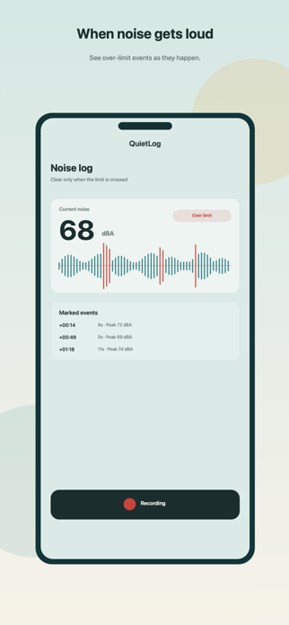 QuietLog Noise Recorder Screenshot 2 of 4