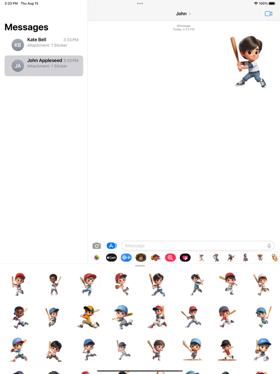 Screenshot #4 pour Boy Baseball Stickers