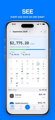 Bill Tracker + Organizer Screenshot 1 of 4