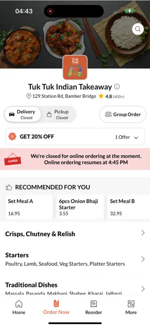 Tuk Tuk Indian Takeaway, screenshot 2