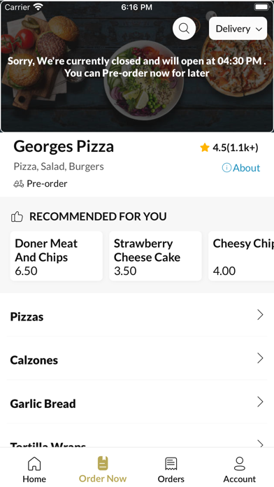 Georges Pizza Screenshot