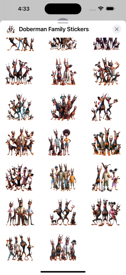 Doberman Family Stickers
