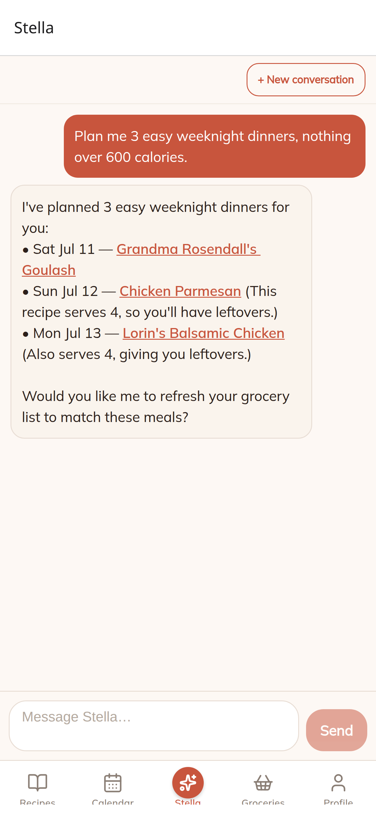 Stella: AI Meal Planner screenshot 4