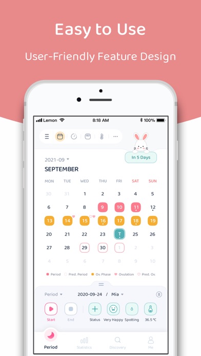 Lemonlet Period Tracker Screenshot 2 of 8