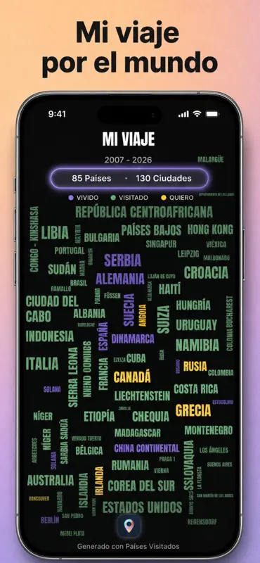 World Map: Visited Countries screenshot 3 of 5