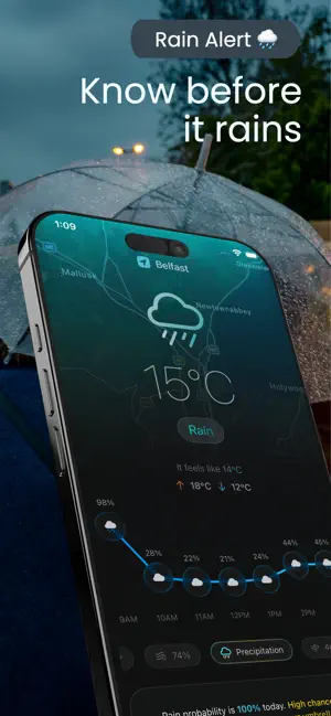 WeatherGlow - Local Forecast iPhone screenshot 1