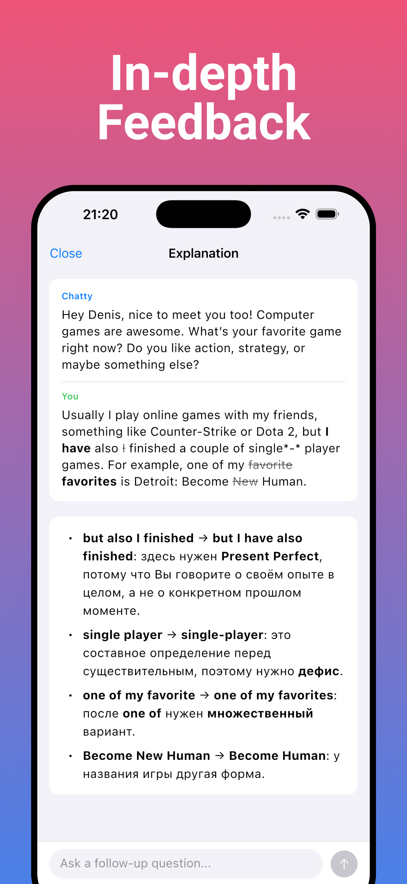 Chatty - English Tutor screenshot 3
