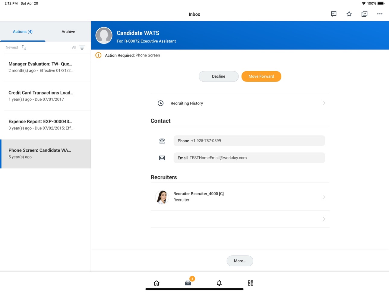 Workday screenshot 4
