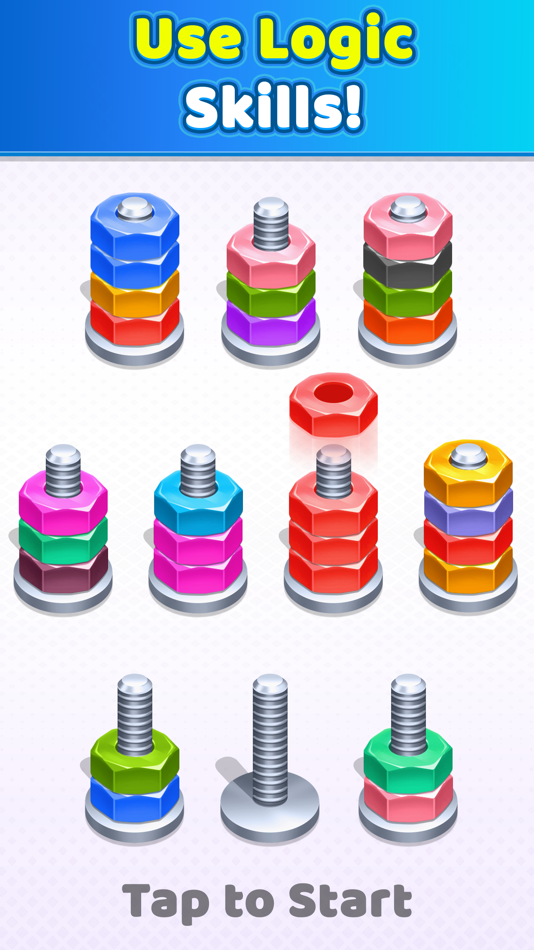#1. Nuts And Bolts Color Sort (iOS) Podle: Mrudul Babariya