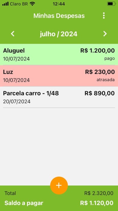 Screenshot #1 pour Minhas Despesas App