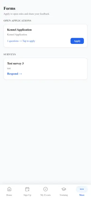 VF Volunteer Portal screenshot 1