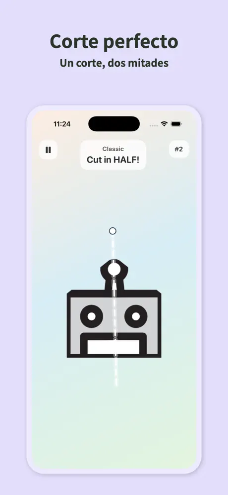 Slice It Perfect: Corta Puzzle — captura de pantalla del iPhone 4