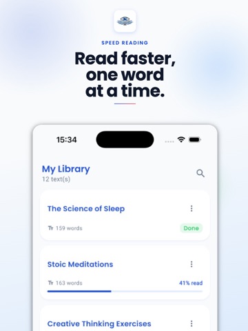 Speed Reading. iPad screenshot