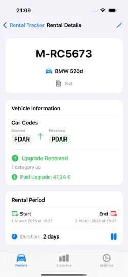 Capture d'écran de Rental Tracker sur iPhone 2