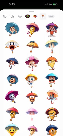 Peeking Umbrella Stickers screenshot