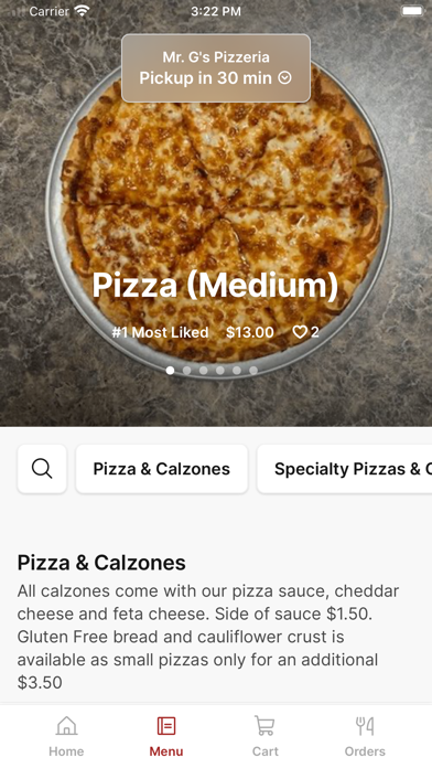 Mr. G's Pizzeria iPhone screenshot 1 - Food & Drink app