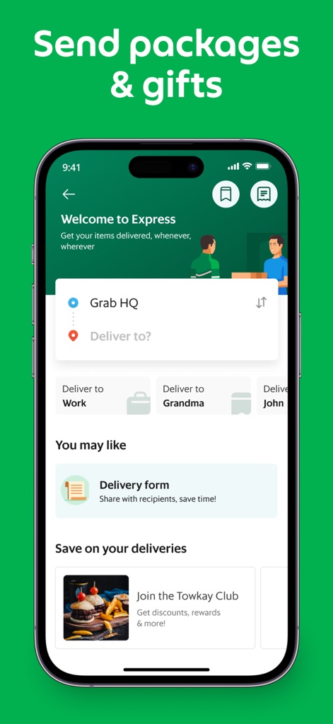 Grab: Taxi Ride, Food Delivery - Quick Package Delivery