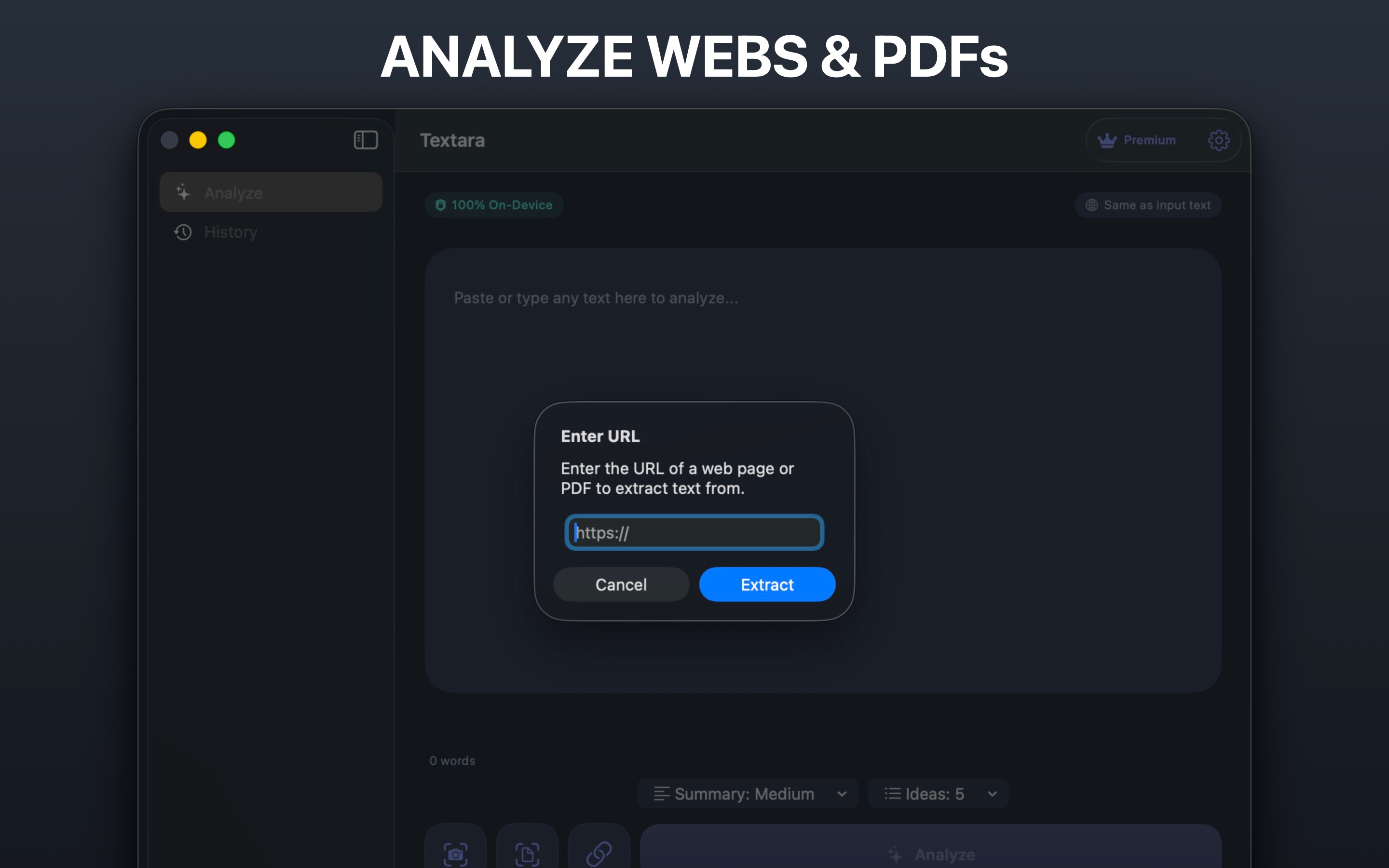 AI PDF Summarizer – Textara