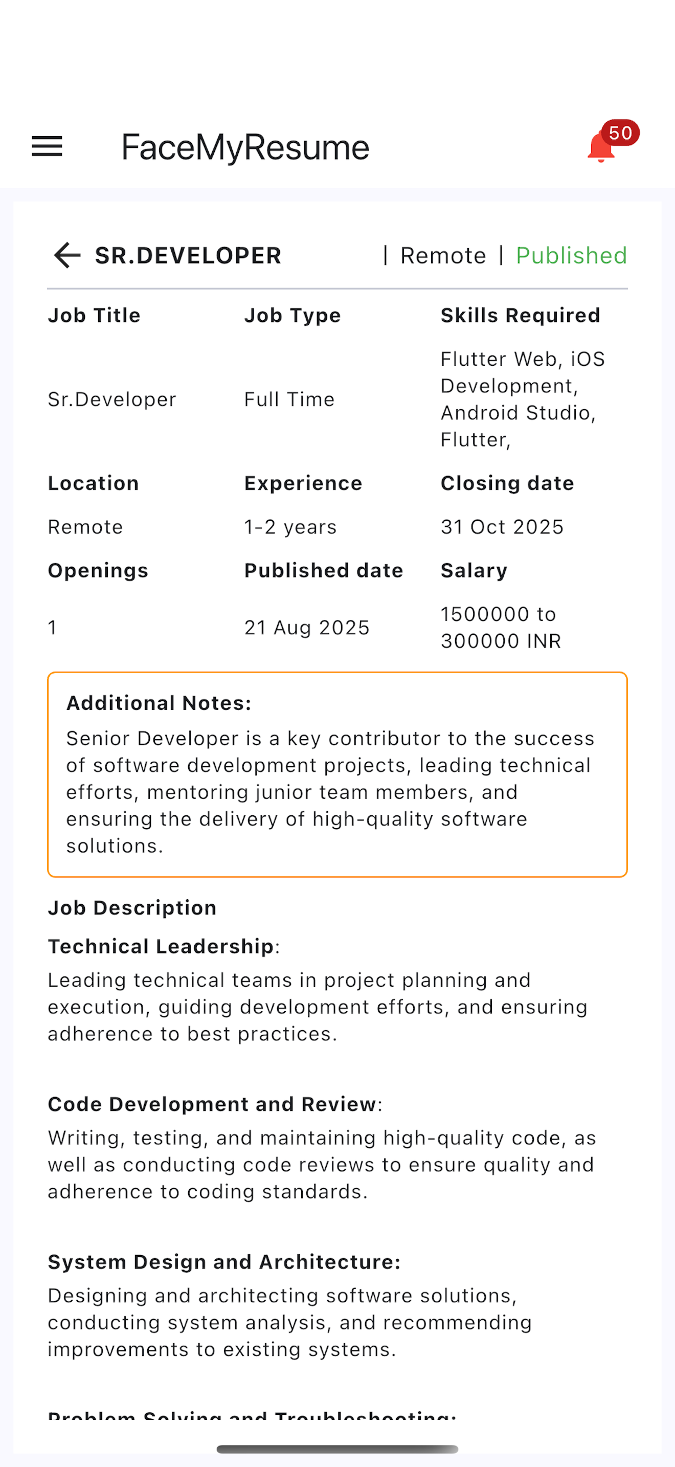 Face My Resume screenshot 2