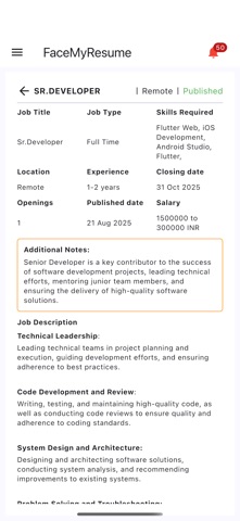 Face My Resume screenshot