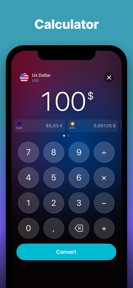 Currency converter, live rates screenshot