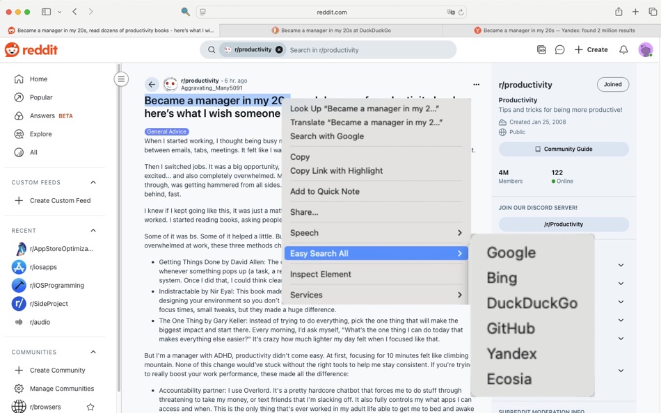 #2. EasySearch: Right-Click Search (macOS) โดย: 家贺 万
