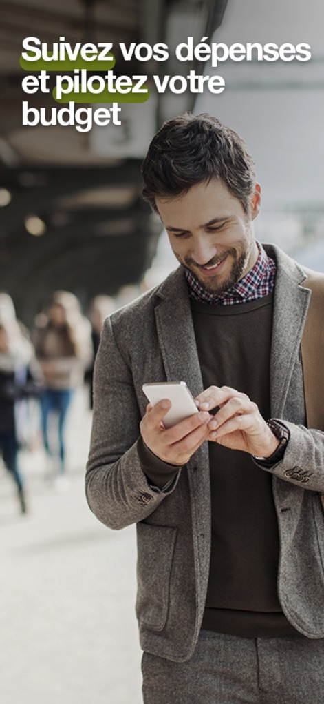 Monabanq - Banque en ligne - This image illustrates the app's core promise of personal finance mastery, enabling users to track their spending and proactively manage their budget.