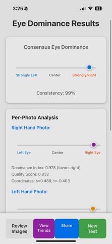 Eye Dominance Evaluation screenshot