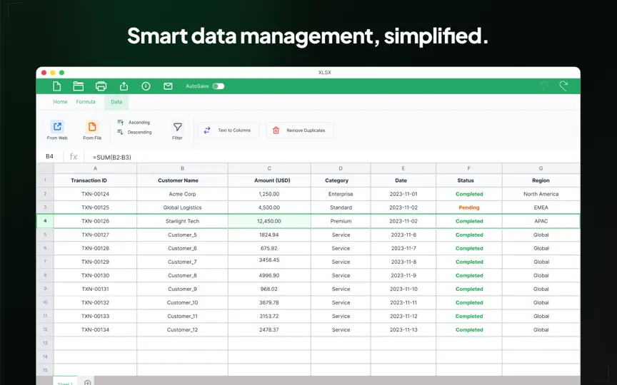 Screenshot von XLSX & Spreadsheet Editor auf dem iPhone 2