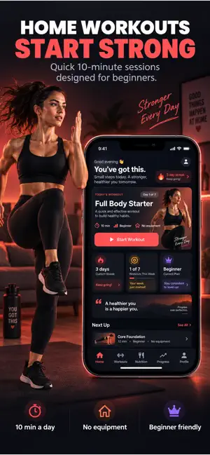 Beginner Workout at Home screenshot 1