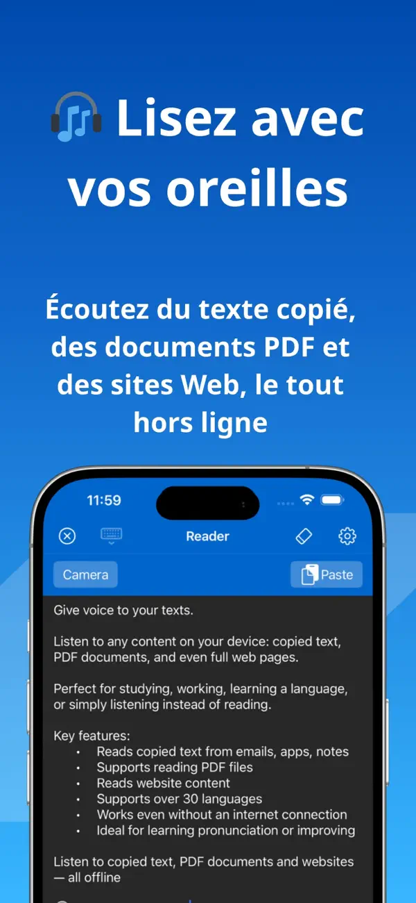 Screenshot #1 pour Lecteur vocal - texte en audio