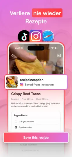 Screenshot von Osta: Rezepte Speichern auf dem iPhone 1