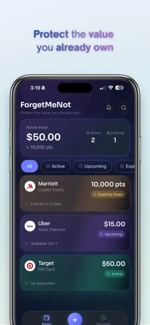 ForgetMeNot: Wallet screenshot 1
