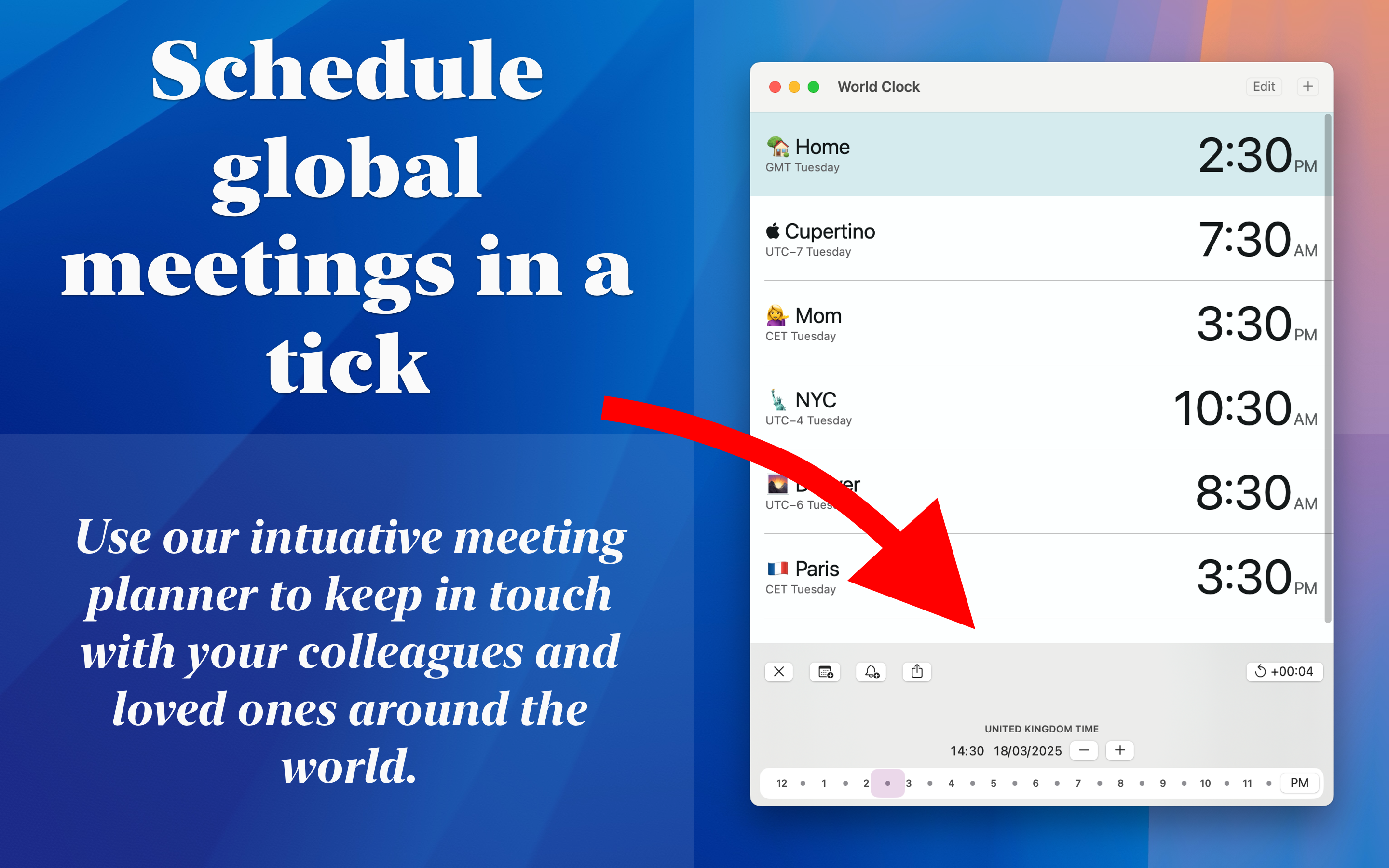 World Clock Time Zone Widget