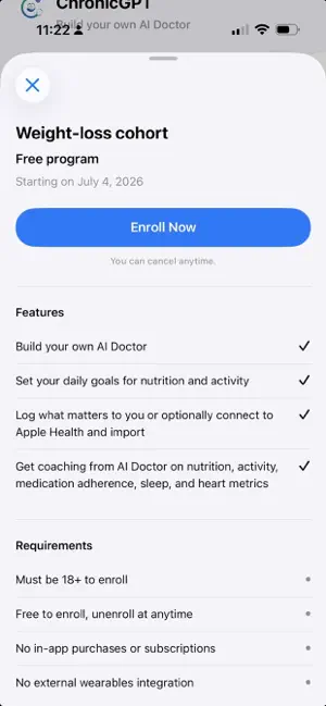 ChronicGPT screenshot 2
